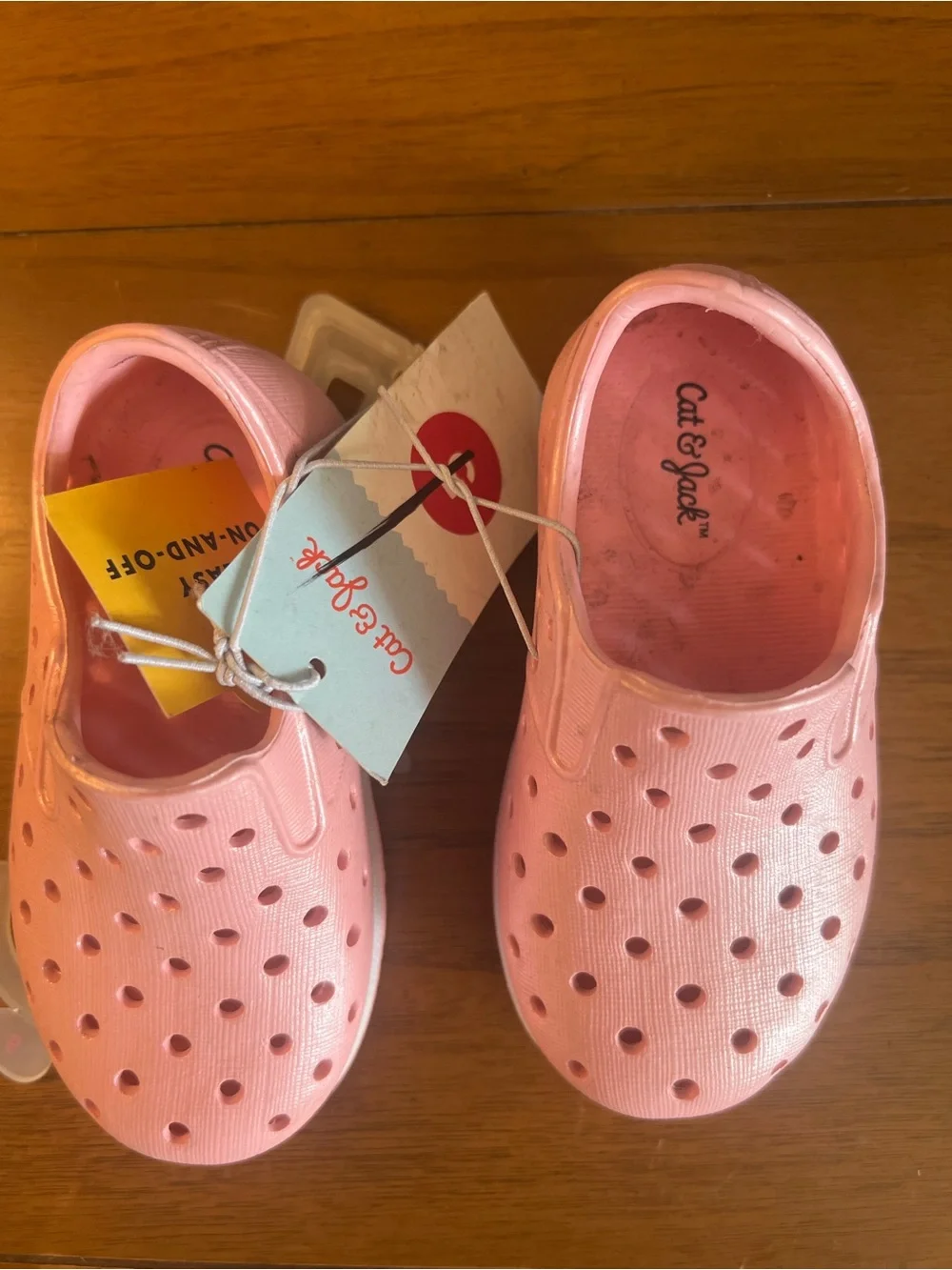 Cat & Jack Kids' Pink Slip‑On Water Shoes- size 5
